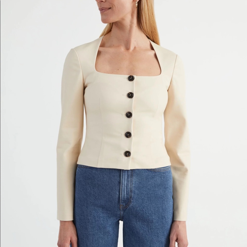 & Other Stories Cream Button-Up Top